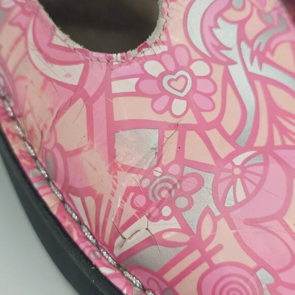 Alegria Donna Friends Pink Patent Leather Clog Shoe Women's EU 40 US 9.5/10 - Picture 11 of 12